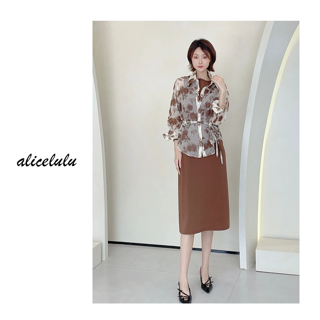 5 alicelulu 时尚减龄女装套装港式复古休闲通勤风 99226