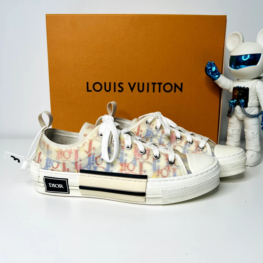 99新 DIOR/迪奥 彩色花卉字母印花满印花潮流透气板鞋 39码DS9532