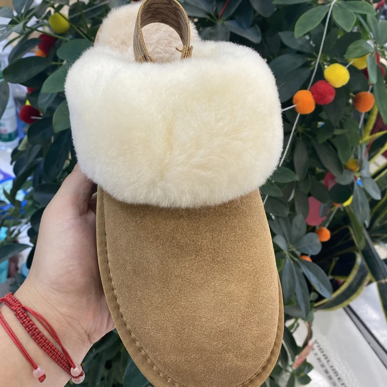 [花仙子]女士厚底加绒3788【带子可拆卸】雪地靴半拖