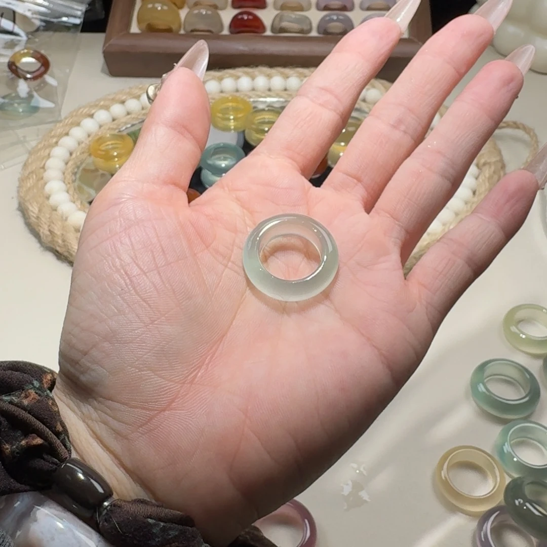 一***鱼玛瑙/玉髓未镶嵌戒圈