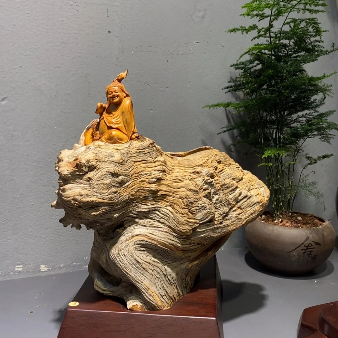 柏木（崖柏）刘海戏金蟾意境