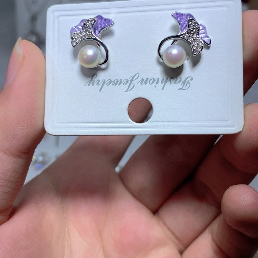 淡水珍珠耳饰银S925镶嵌