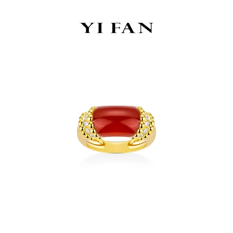 925银合成锆石戒指 1616-红色路路通豪镶百搭金臂戒指