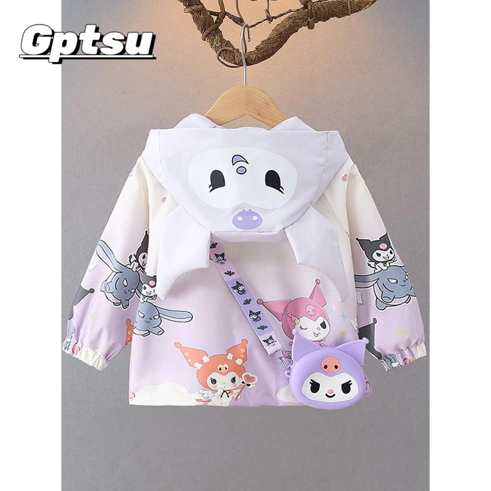 GPTSu女童外套春秋款2025新款洋气儿童装女孩秋季库洛米连帽上衣