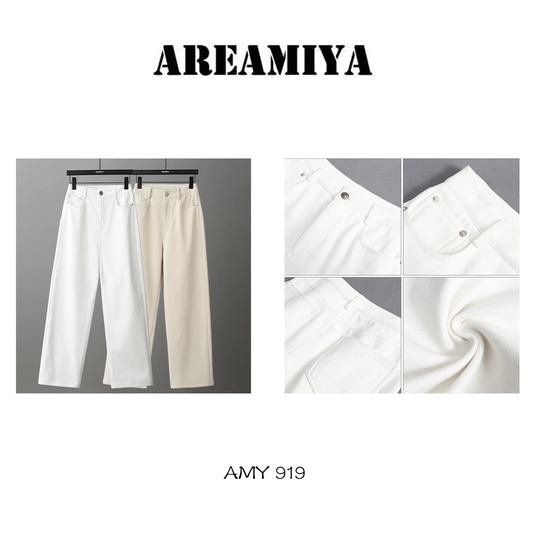 【三七直筒】极简加绒直筒牛仔裤AMY919