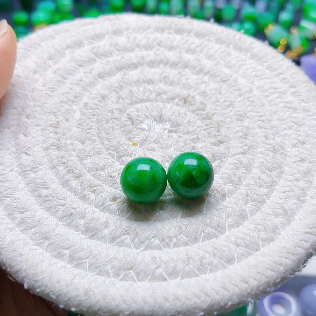 翡翠散珠卡12.2mm圆珠