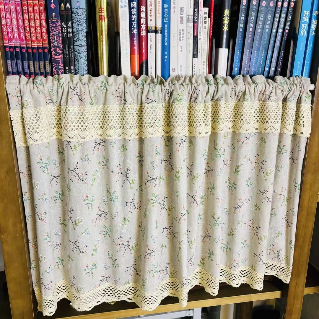 140*65cm隔断帘半帘棉麻亚麻美式田园门帘卧室隐私遮挡帘厨房帘