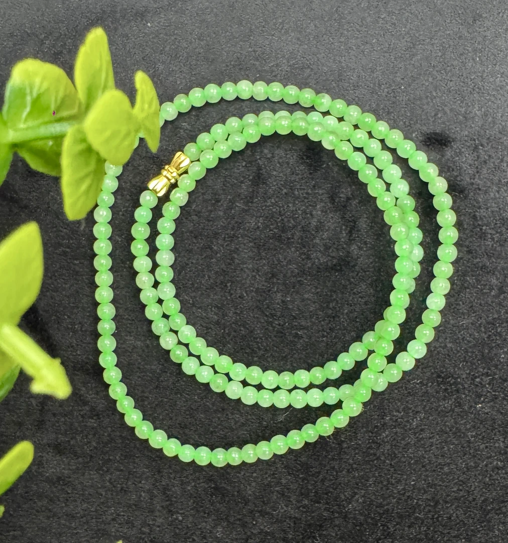 天然A货缅甸翡翠珠串