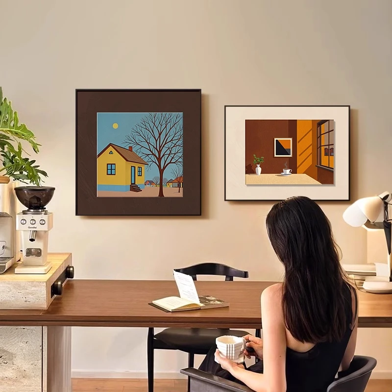 现代餐厅墙面装饰画轻奢高级感客厅壁画2025新款餐桌背景墙挂画