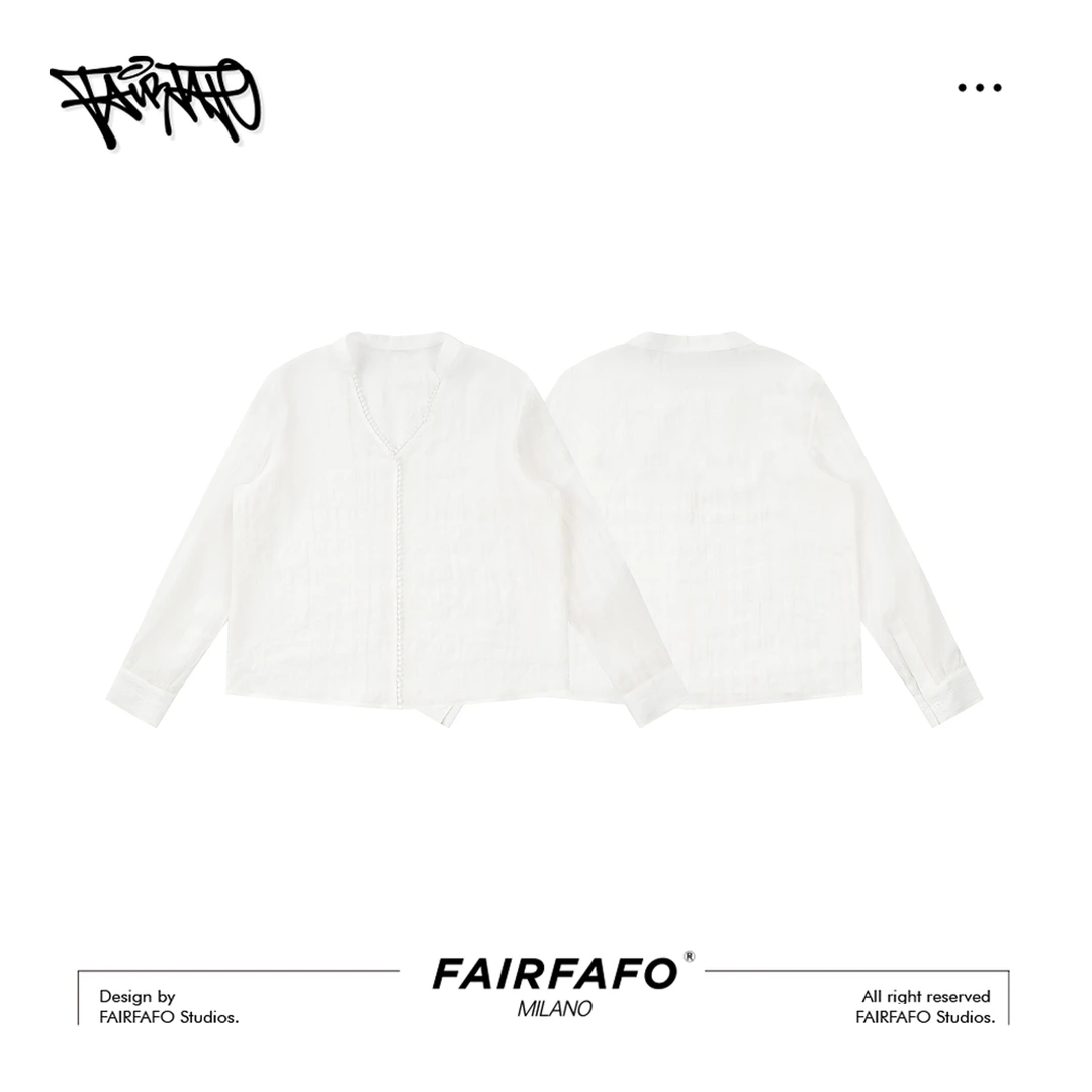 【雾白清秋衬衫】亚麻 +莱赛尔CSDL53091