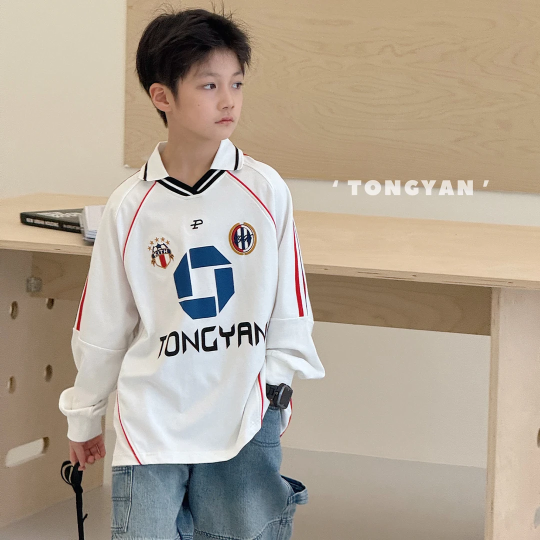 爆款男童长袖T恤秋装自制时尚儿童上衣中大童洋气POLO衫潮TY70983