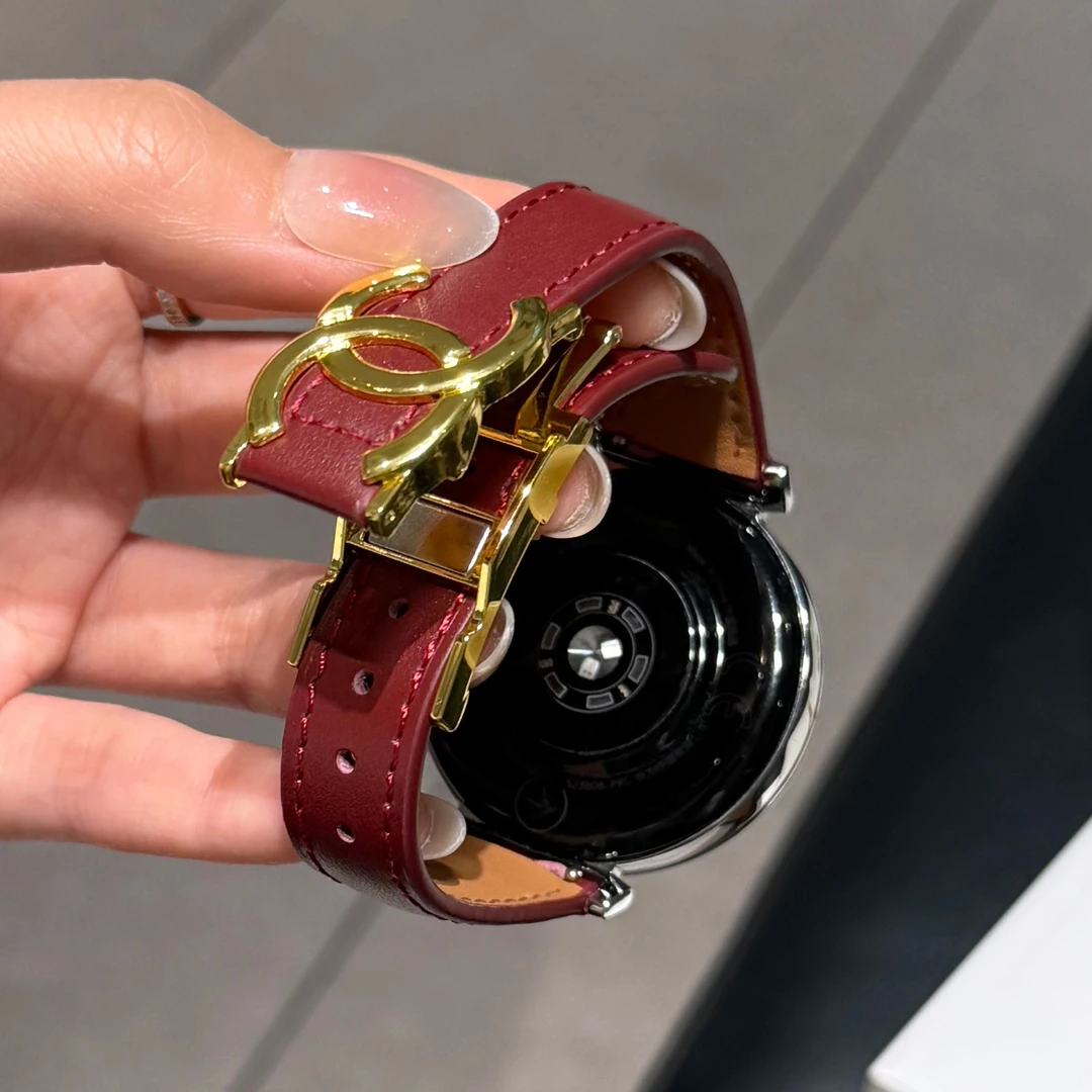 适用华为轻奢感双C磁吸扣女款手表表带watch4watch5华为gt6gt5gt4