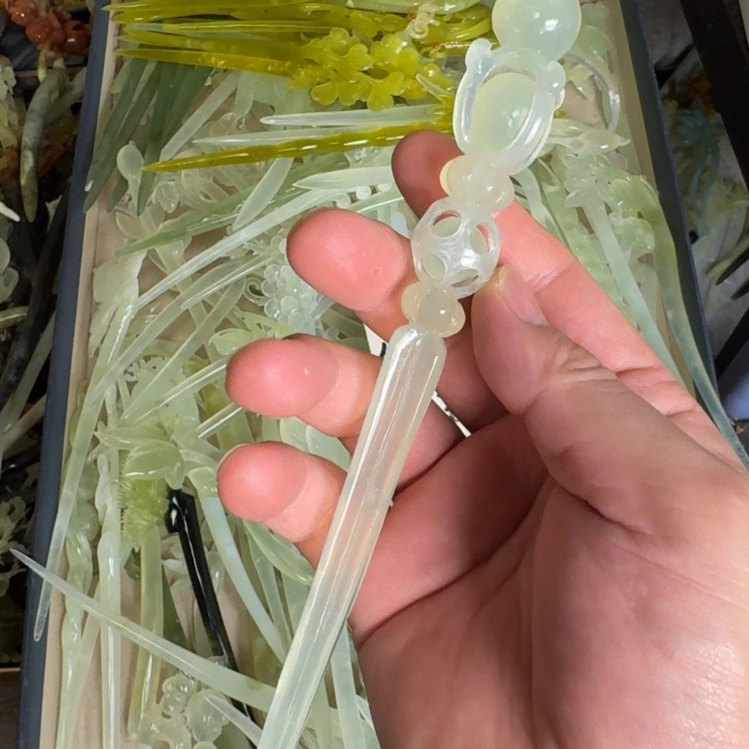 岫玉发饰未镶嵌明君玉簪就是好看