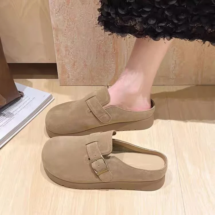 7810厚底包头半拖鞋勃肯鞋女外穿2025新款春夏季增高一脚