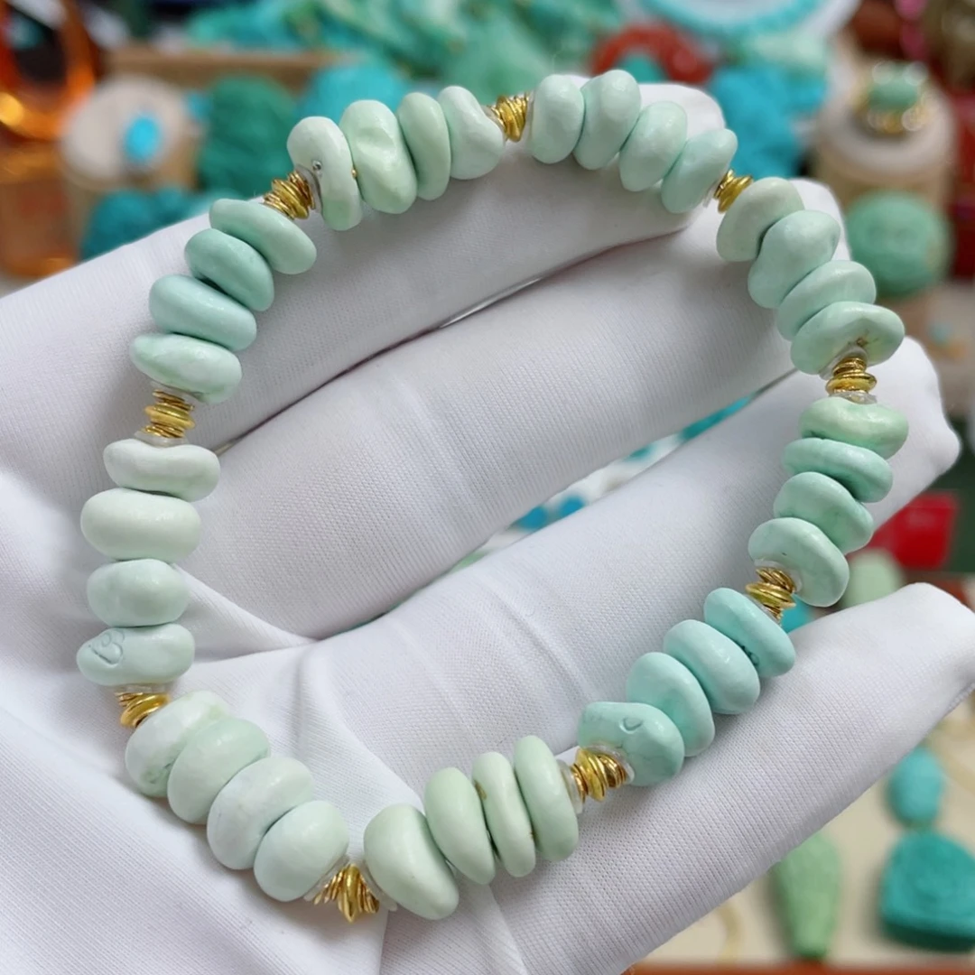 绿松石18K金镶嵌珠宝奇石