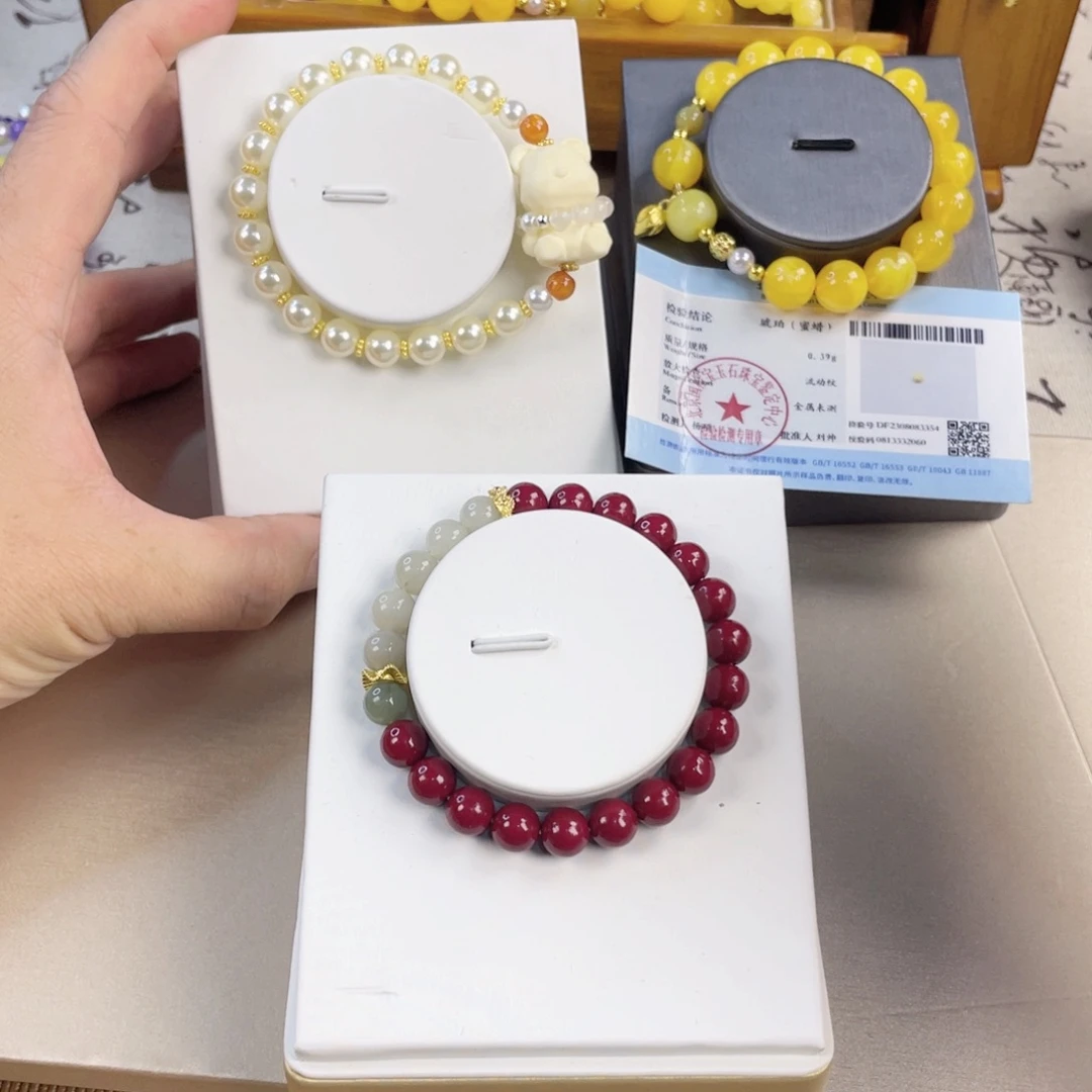 针钠钙石手饰银S925镀金镶嵌