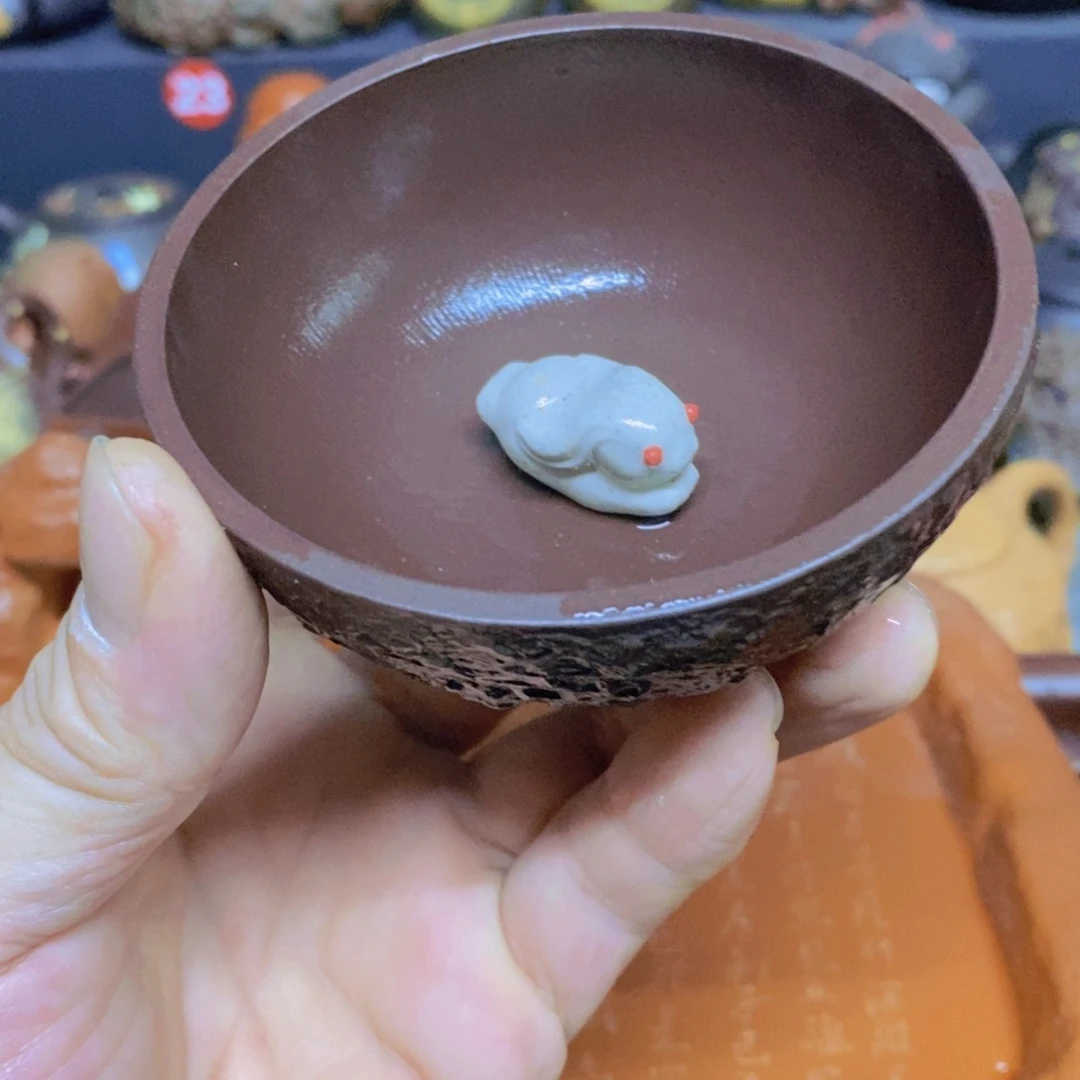 茶杯绿泥紫砂紫砂