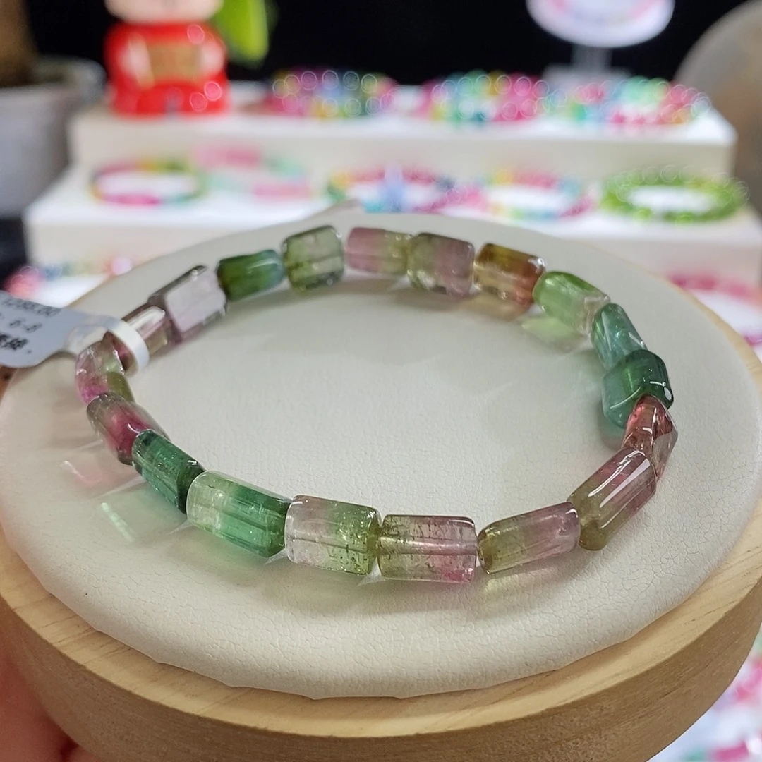 未镶嵌手链碧玺西瓜方糖