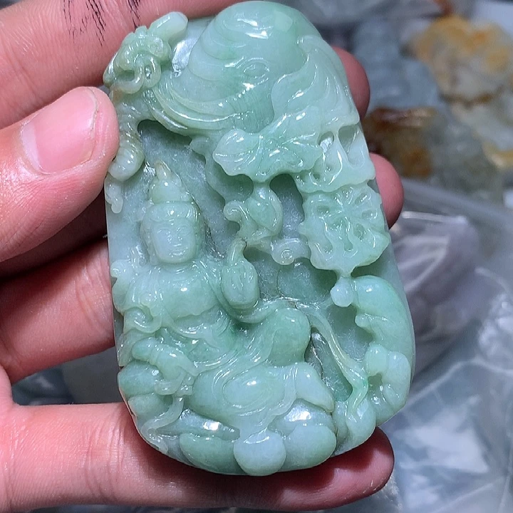 翡翠未镶嵌颈饰保真天然a货翡翠