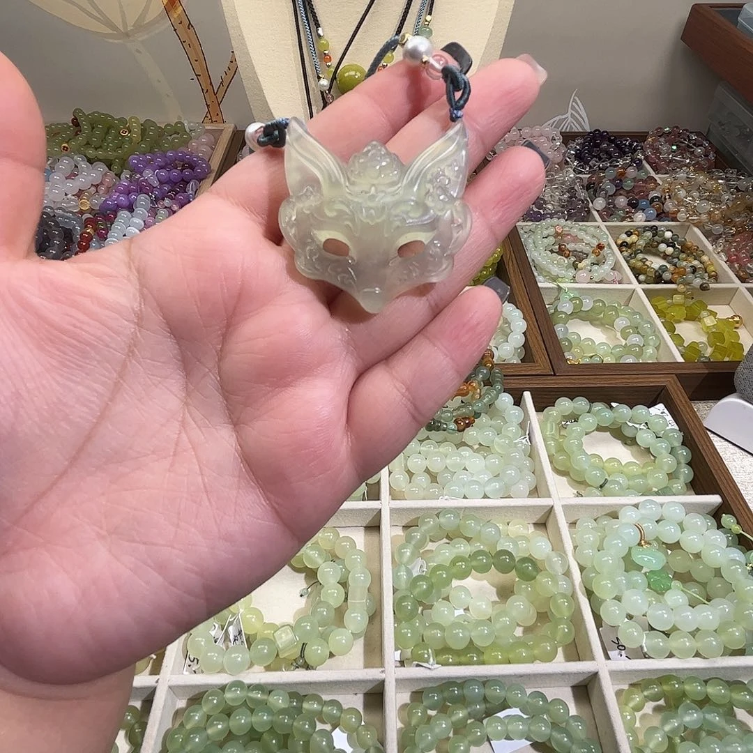 B***体蛇纹石玉合金手链