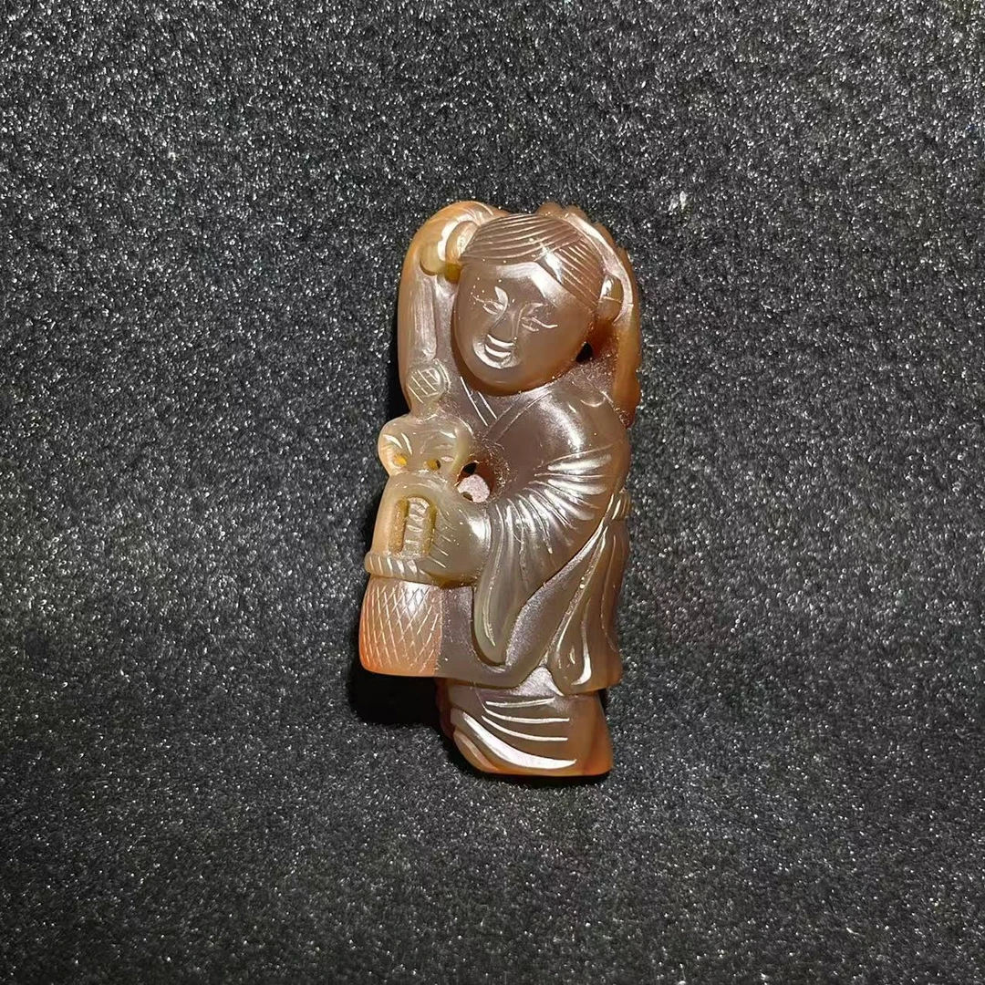 《清代》玛瑙童子献瑞  山东国营文物商店 25062500775-10254