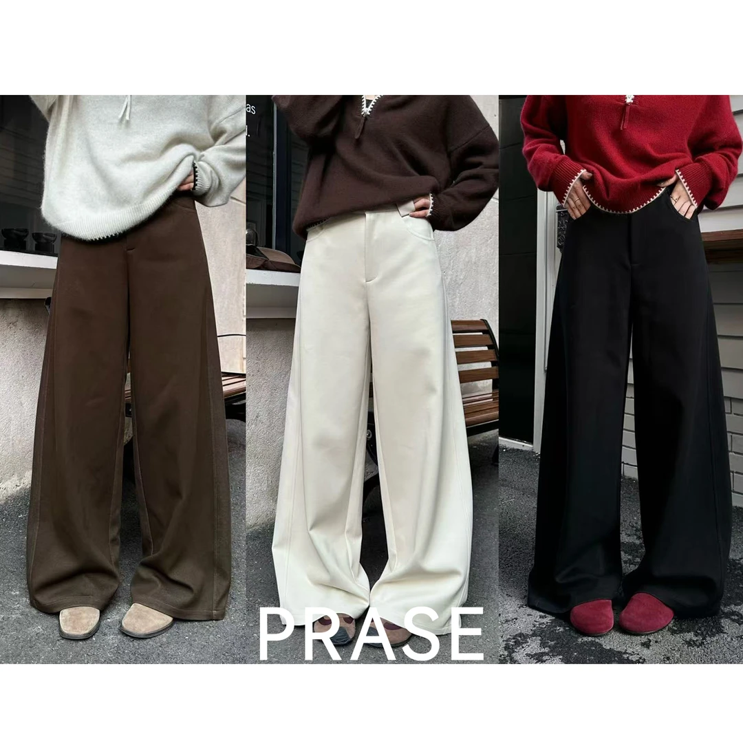 PRASE·噜【灌木沙丘】梨型苹果型秋冬时尚阔腿休闲裤PR510B93/8