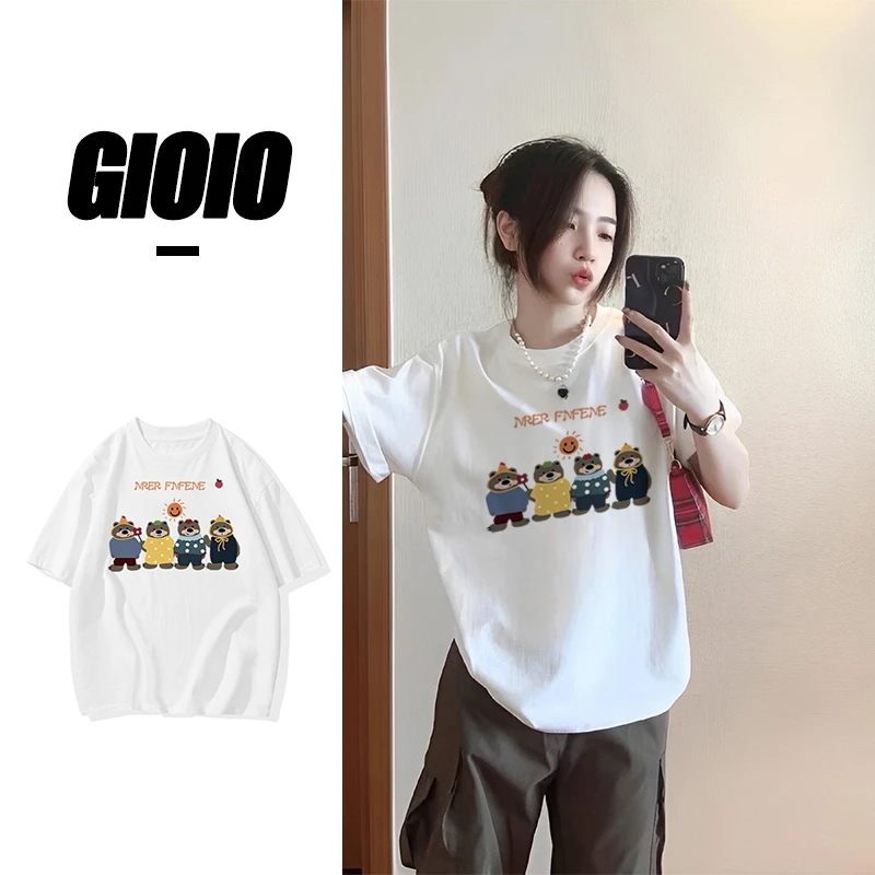 短袖t恤女2025夏季新款可爱韩版宽松学生纯棉上衣显瘦百搭