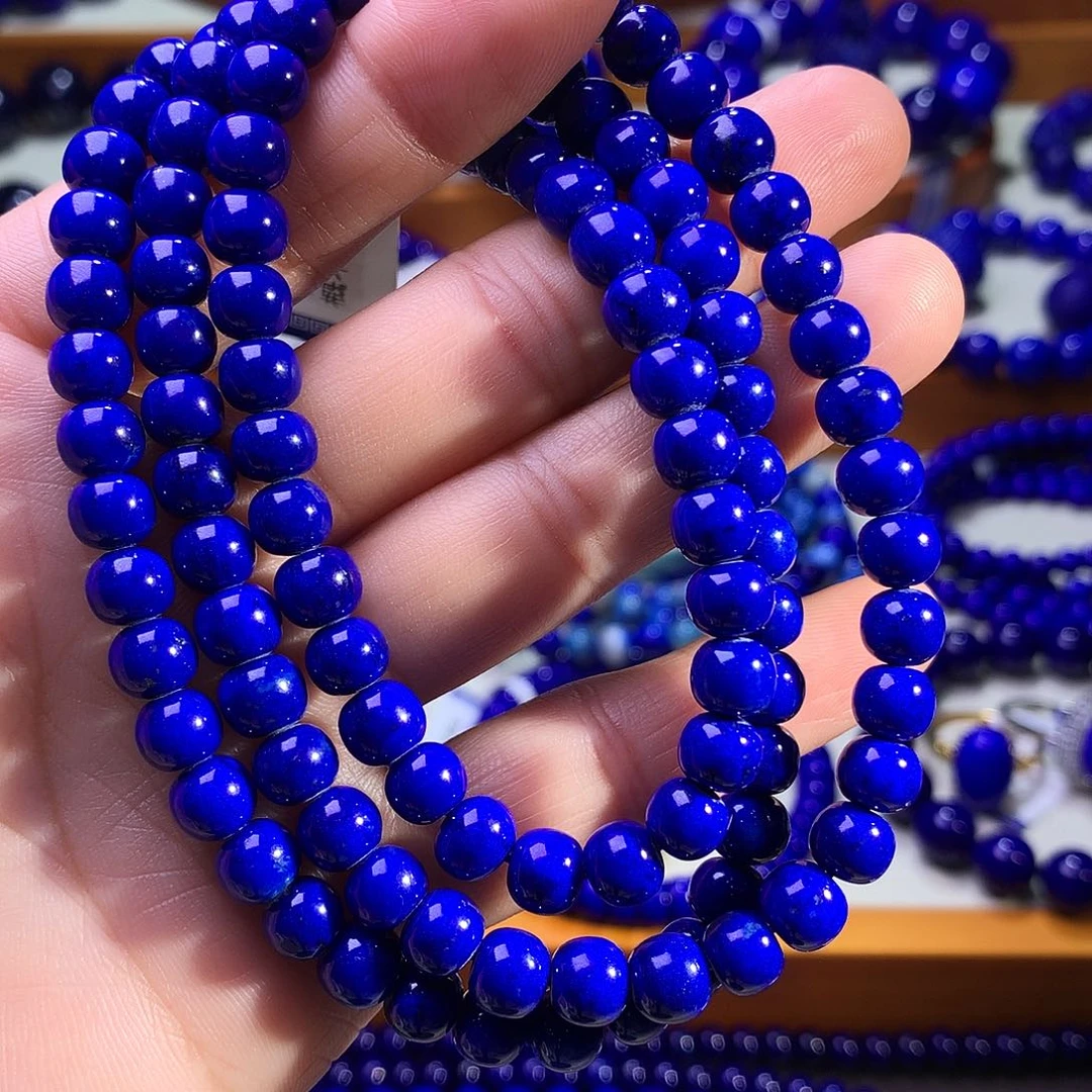 青金石未镶嵌手串6.7m天花板捡漏款精工老型108佛珠4519
