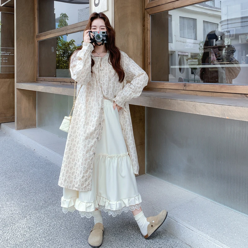 2025新款设计感时尚长裙＋半身裙洋气两件套高级感盐系套装女秋季