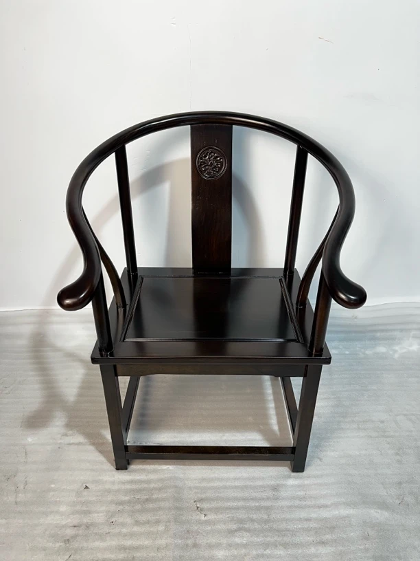 （包邮)刚果黑檀 圈椅 黑金檀 茶椅实木官帽椅新中式书椅