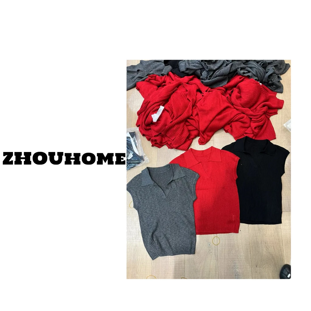 【周周服饰】欧货小众洋气减龄翻领飞飞袖针织背心女夏季2025新款