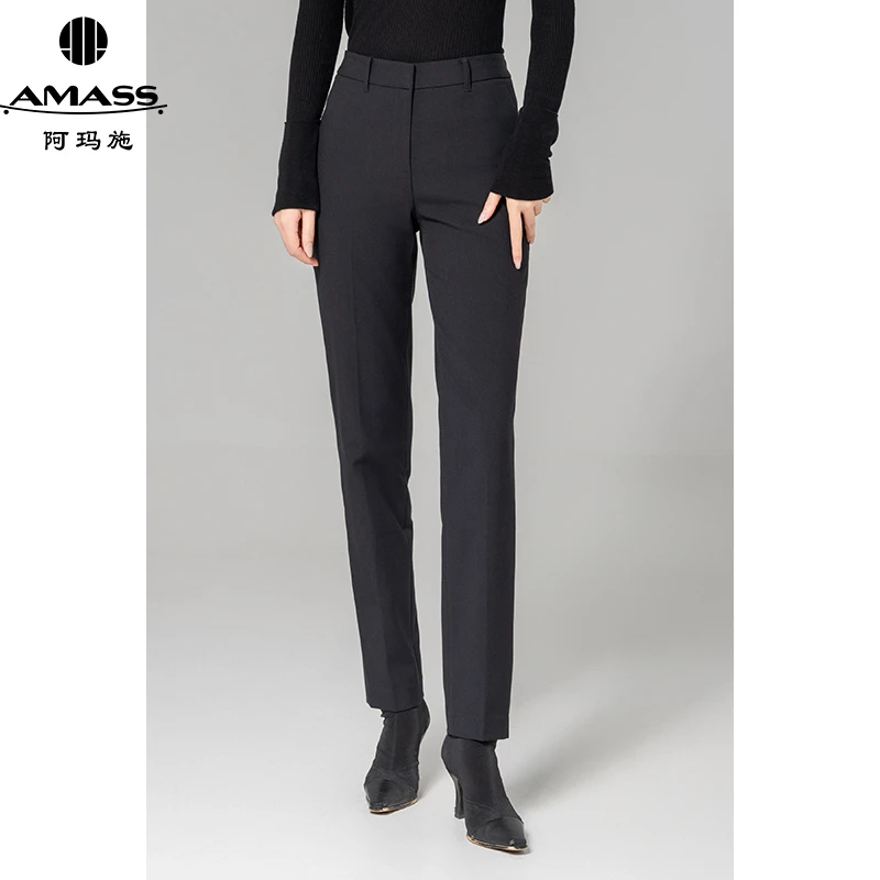 AMASS/阿玛施春秋新款时尚简约高腰气质显瘦烟管裤长裤女 5192302