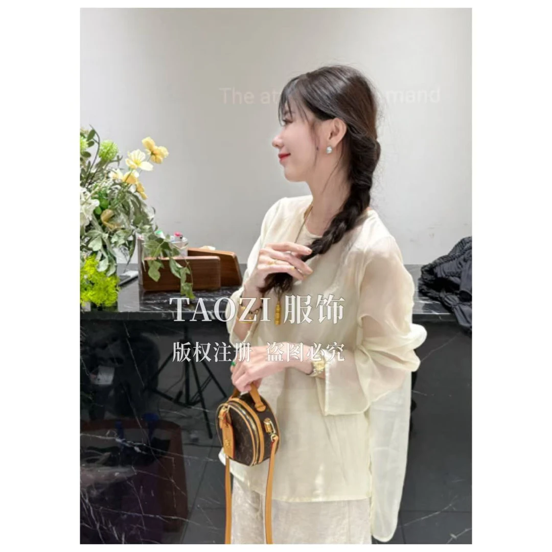 【桃子自制】03311 夏季新中式国风时尚气质薄上衣衬衣
