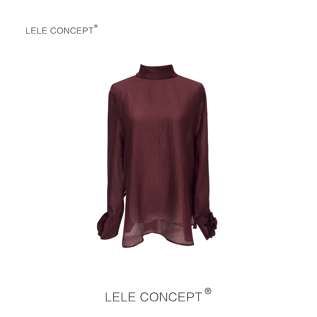 LELE CONCEPT｜「夭夭」 袖口花朵飘带衬衫S0546
