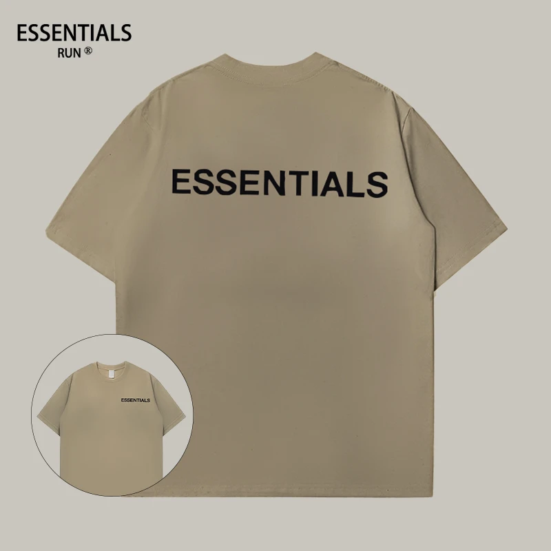 ESSENTIALS RUN夏季新款校园青春百搭情侣款男女学生同款短袖T恤