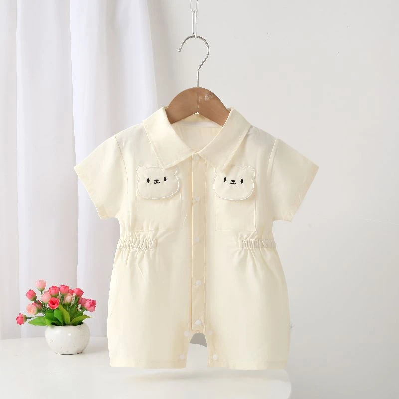 夏季连体衣短袖婴儿新生儿哈衣薄款宝宝夏装衣服洋气爬服