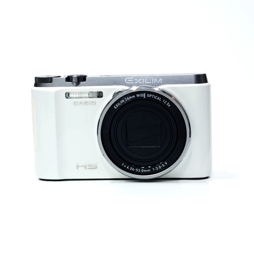 95新 Casio/卡西欧 zr1200白色折叠屏可自拍1600像素可拍景带美颜