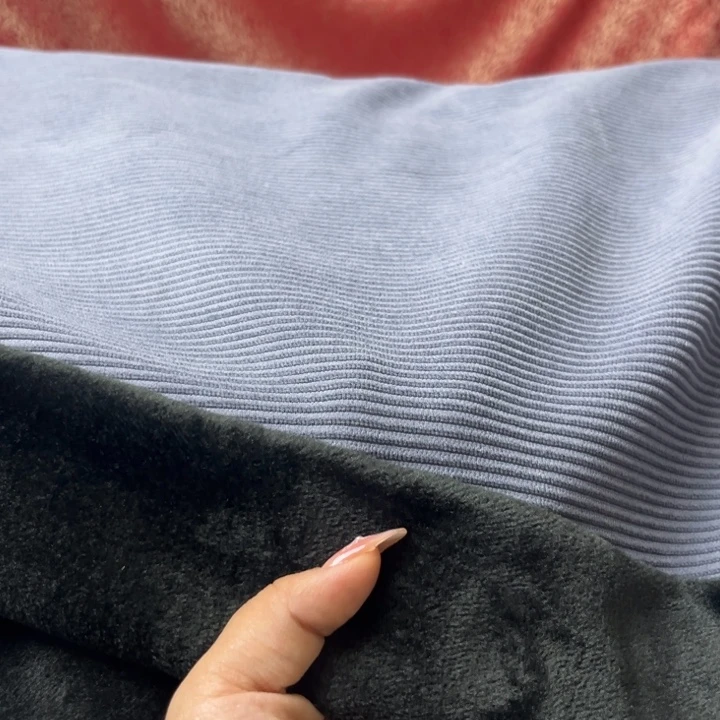 混纺紫灰色灯芯绒1米