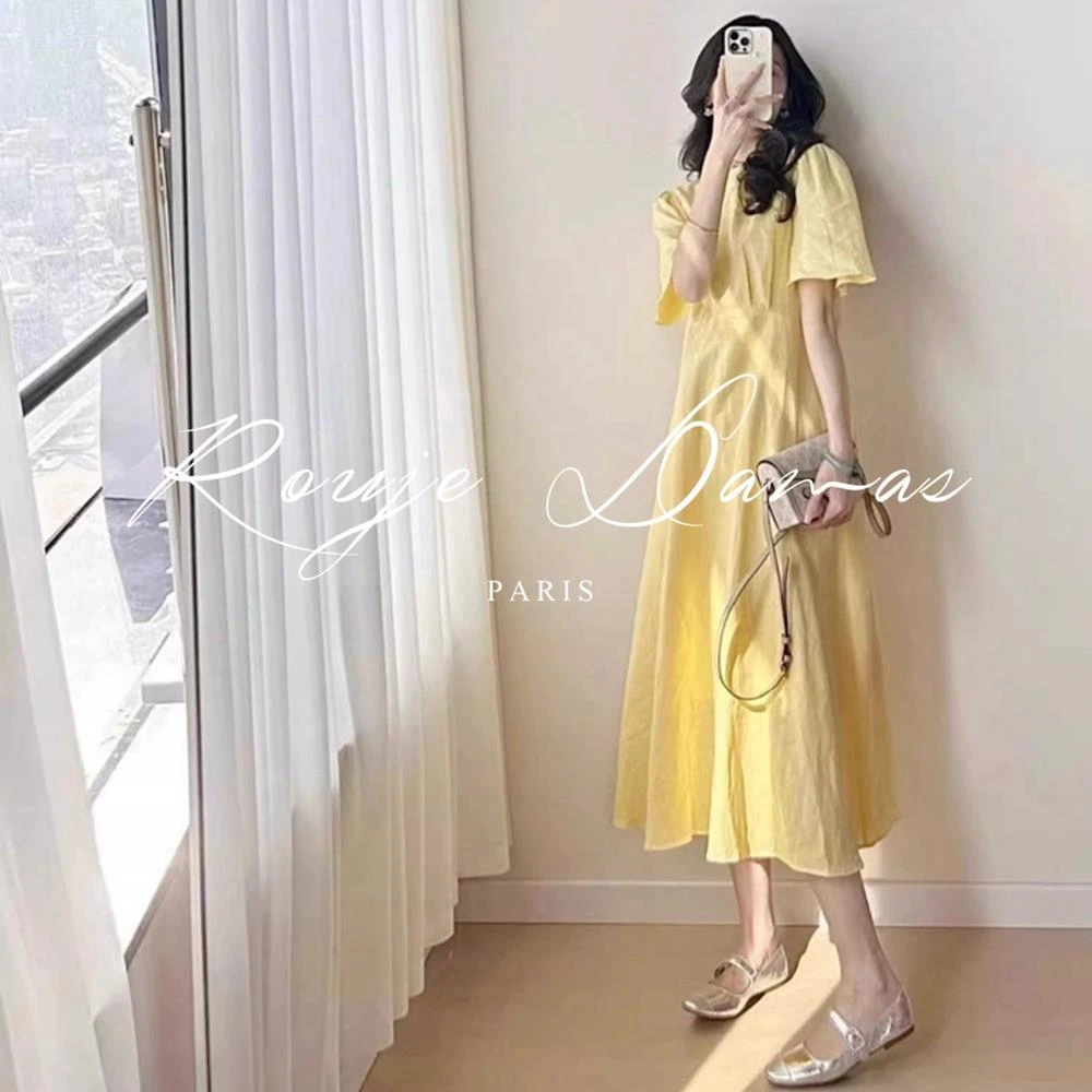 【品牌现货】玄琰茶歇法式桔梗连衣裙女新款高级感宽松气质长裙子