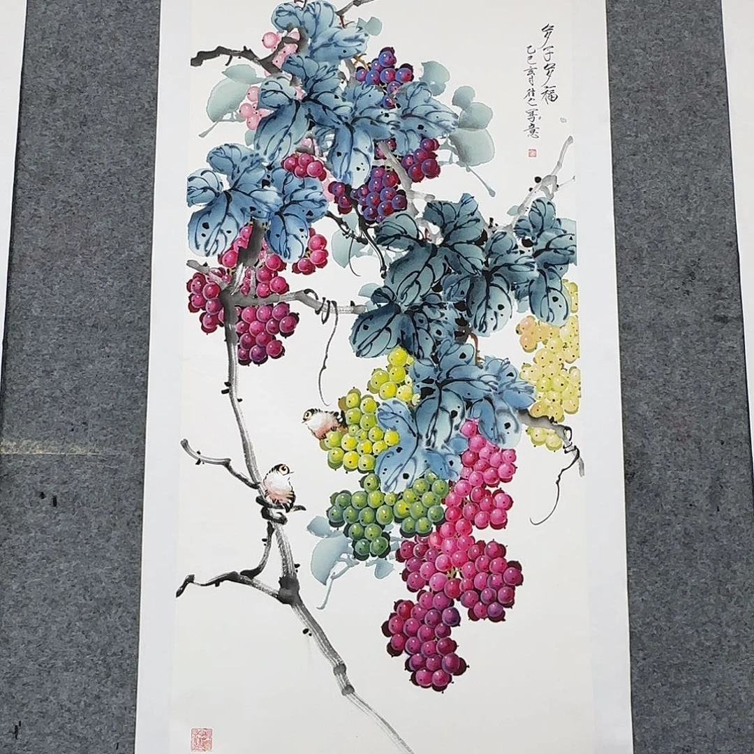 国画100*50纯手绘于往之