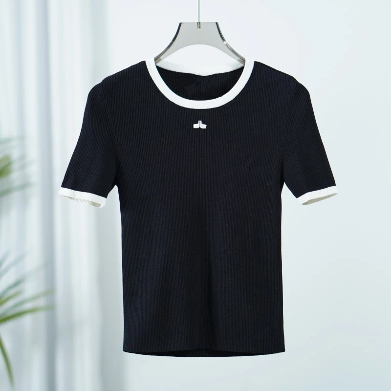 LI丽系列  Z733  女装时尚简约夏季针织T恤衫黑色TK3225100