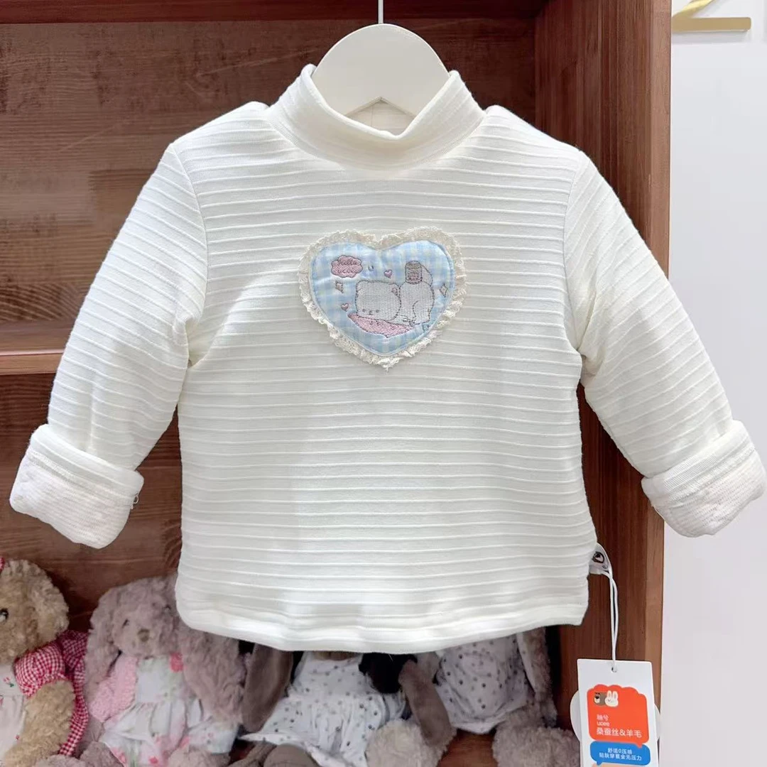 2025冬季新款女童羊绒蚕丝加厚百搭打底衫883130