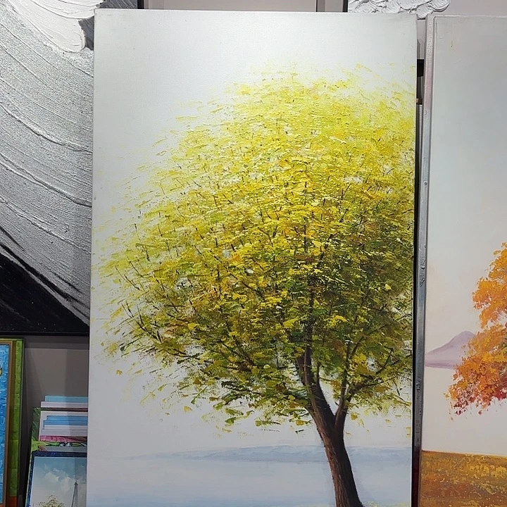 带灯款手绘油画，风景，装饰画