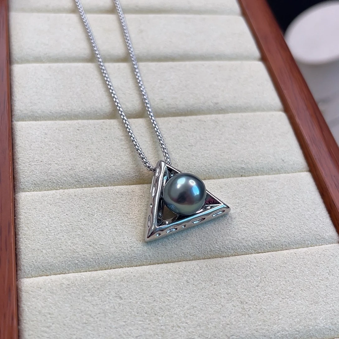 银S925镶嵌吊坠(不含链)海水珍珠