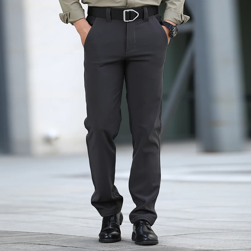 昂垦IX10加绒战术裤秋冬休闲裤男弹力修身商务西裤防风加厚保暖