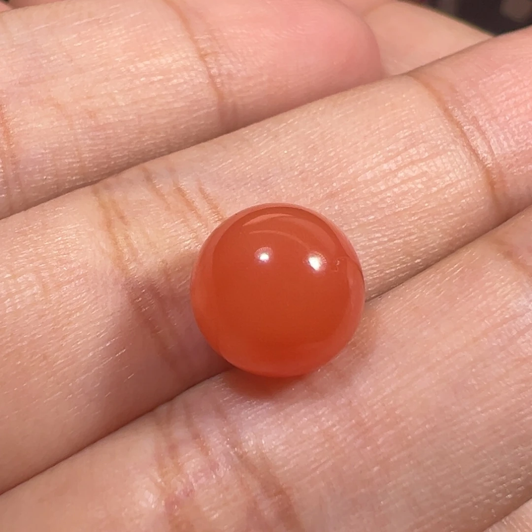 未镶嵌南红玛瑙珠宝奇石橘粉圆珠10.2