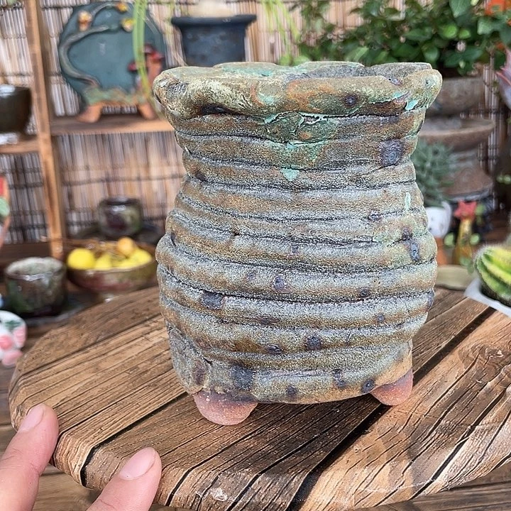 手工粗陶高温花盆