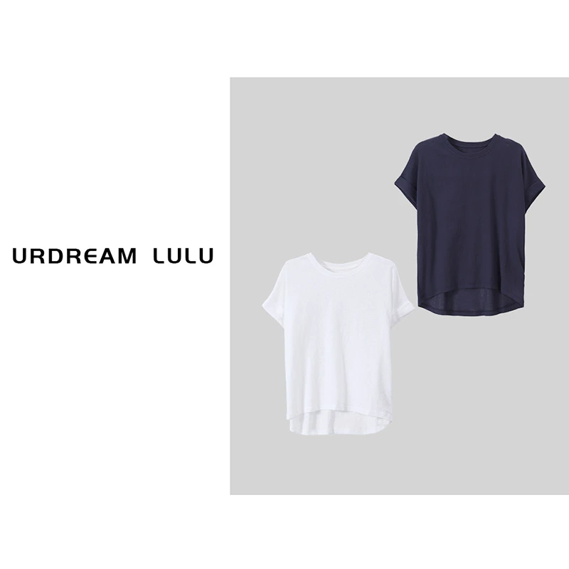 [沉溺莫兰迪] 春夏一片式雨露麻短袖圆领百搭纯色T恤女-P24220