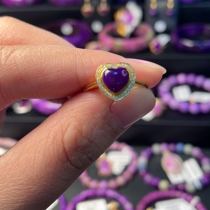 苏纪石（舒俱来）18K金镶嵌戒指凝胶帝王紫