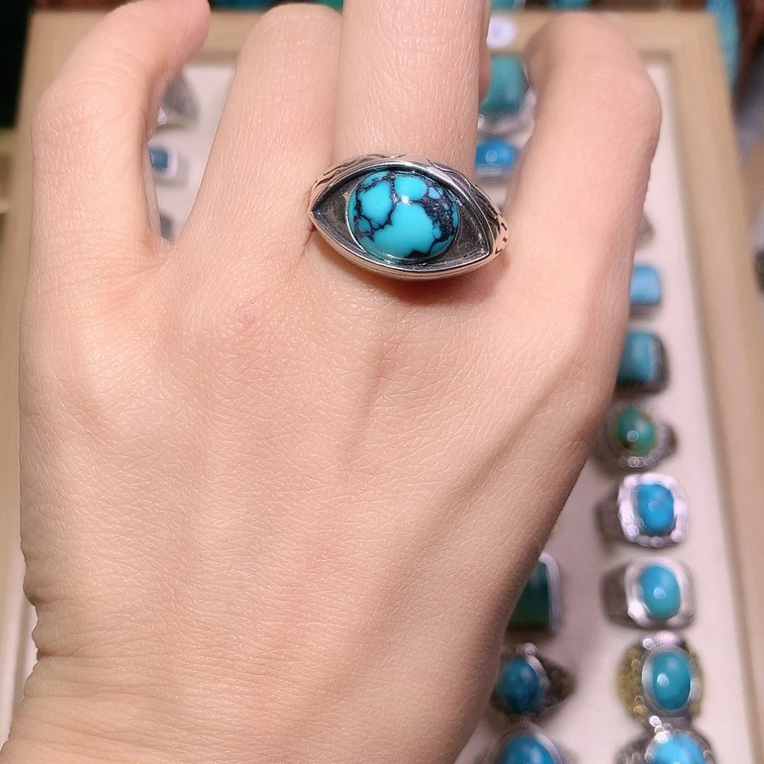 浪***）绿松石银S925镶嵌颈饰